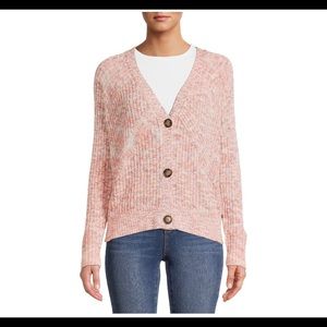 Time and Tru Pink Multi Boyfriend Cardigan